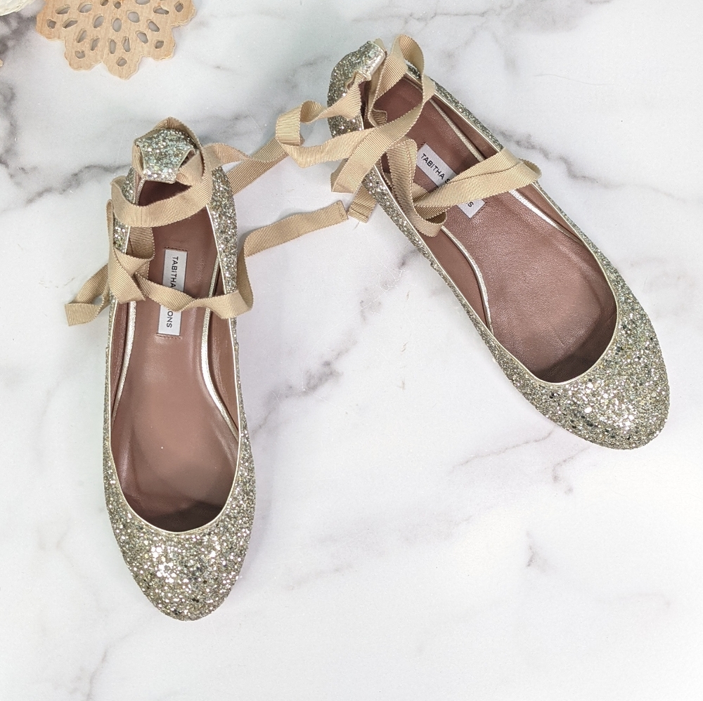Tabitha Simmons Daria Glitter Ballet Flats